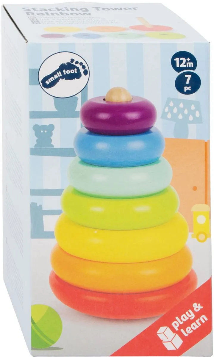 Small Foot Houten Stapeltoren Regenboog - 7-delig Multicolor - afbeelding 6 van 6