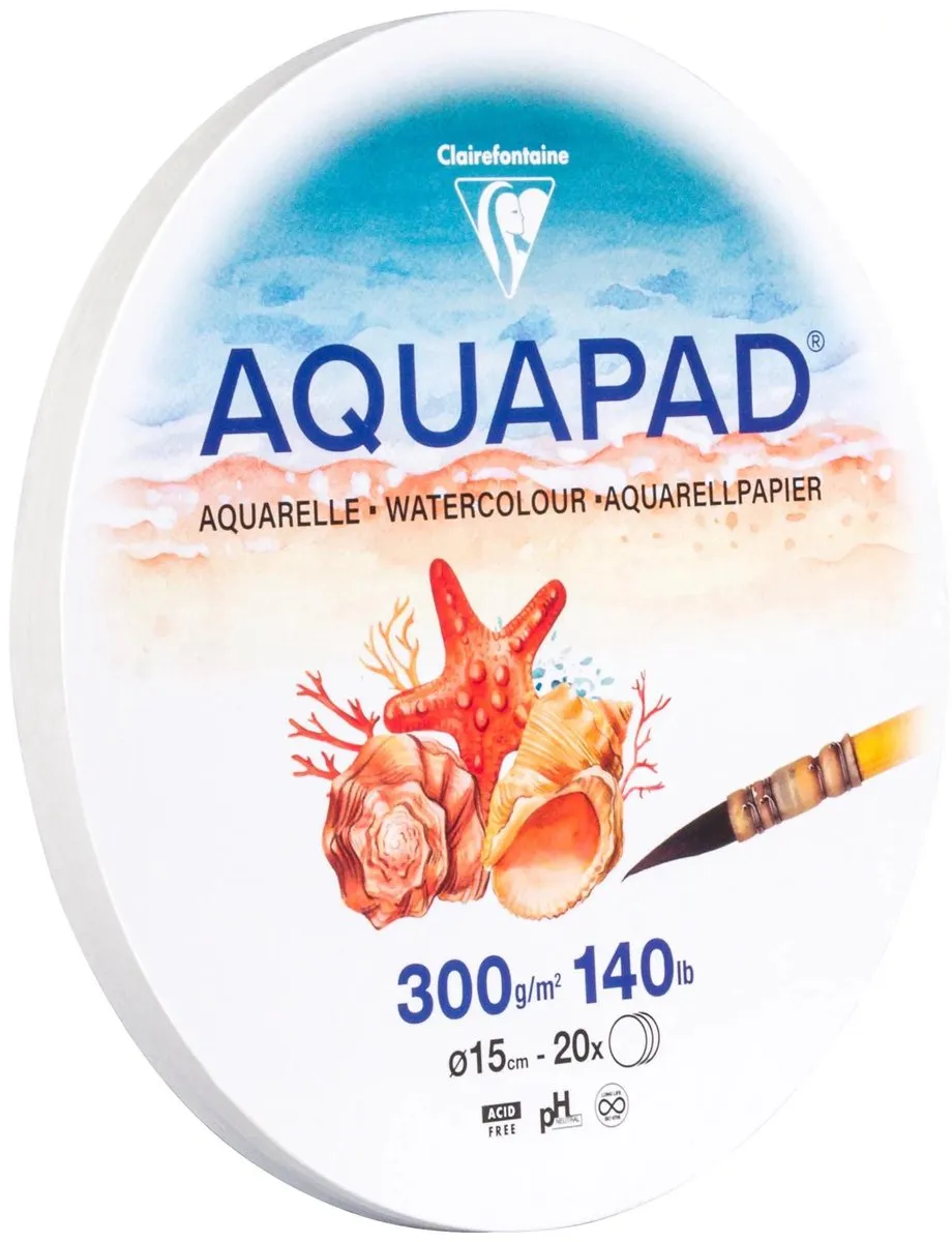 Clairefontaine Aquarelpapier Rond 15cm 300g - 20 Vel