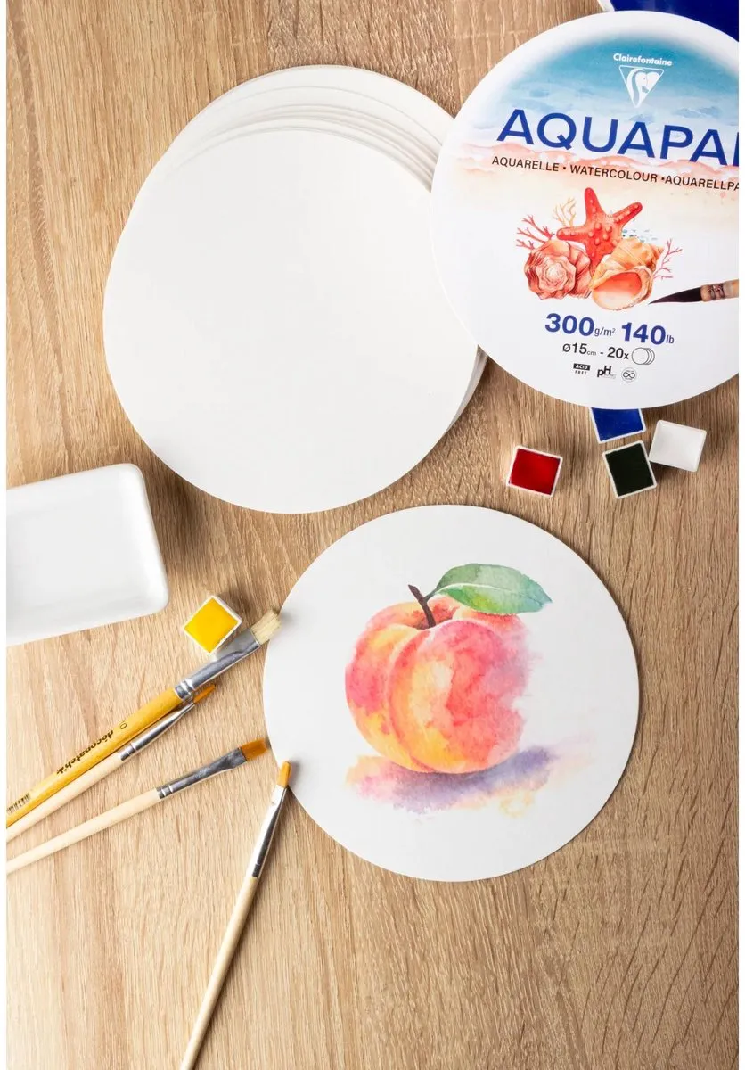 Clairefontaine Aquarelpapier Rond 15cm 300g - 20 Vel - afbeelding 6 van 6