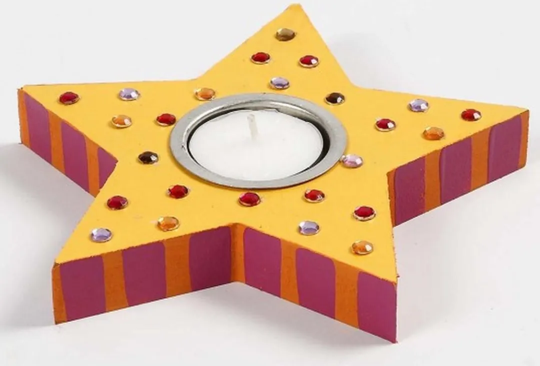 Creativ Company MDF Waxinelichthouder Ster - Bruin