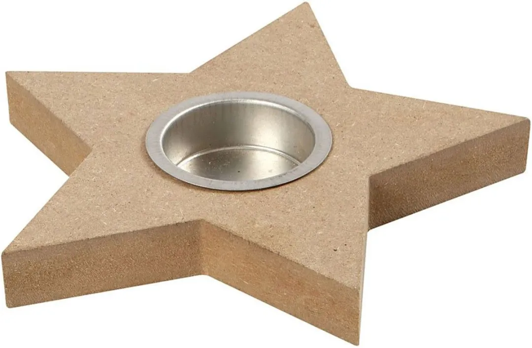 Creativ Company MDF Waxinelichthouder Ster - Bruin