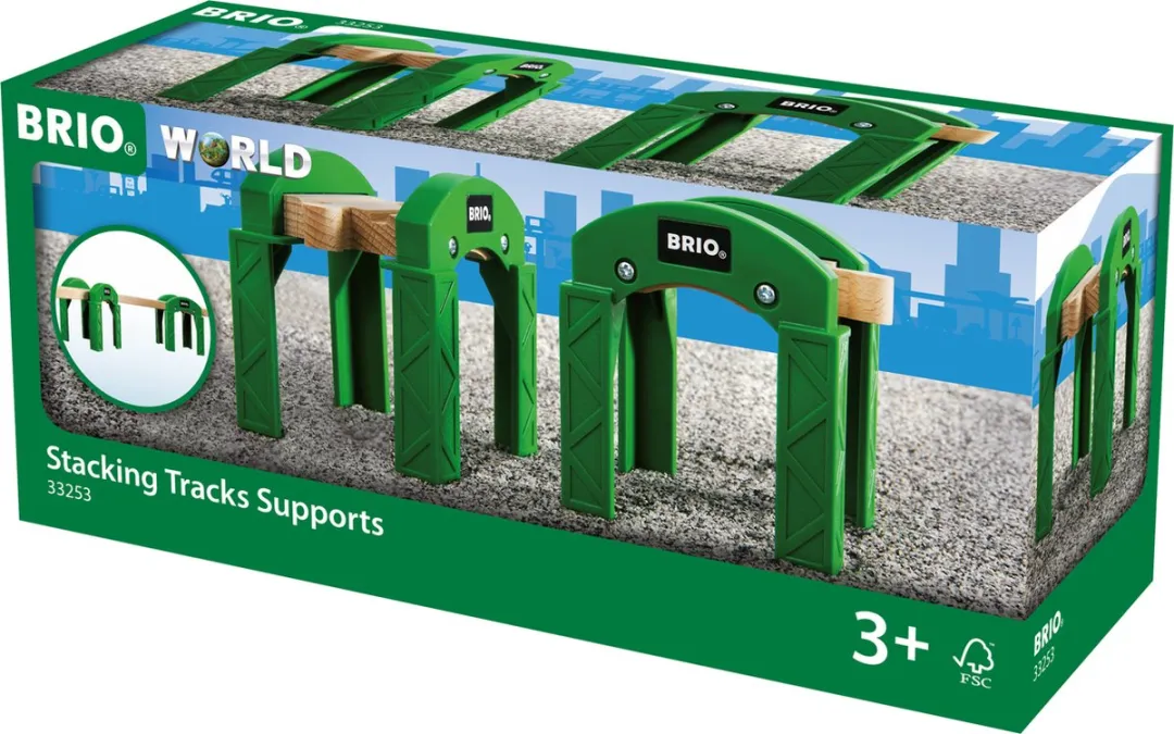 BRIO Groene Spoorbrug Pijlers 33253 - 2 Stuks - Multi