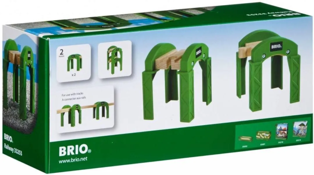 BRIO Groene Spoorbrug Pijlers 33253 - 2 Stuks - Multi
