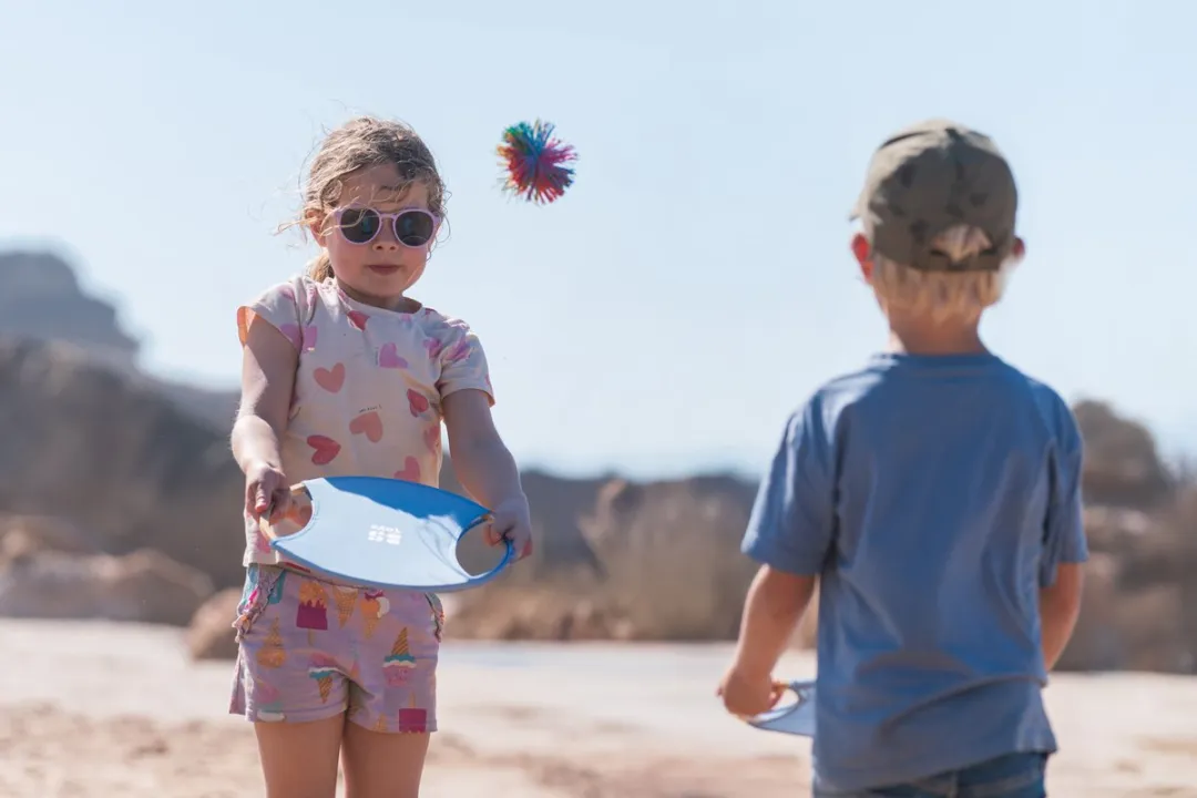 BS Toys Stuiterrackets - Houten speelgoed van Bamboe - Buitenspeelgoed - Vangspel - Spelletjes voor kinderen - Buiten speelgoed - Buitenspel - Buiten Spellen - Tuin Speelgoed - Strandspeelgoed - Cadeau kind