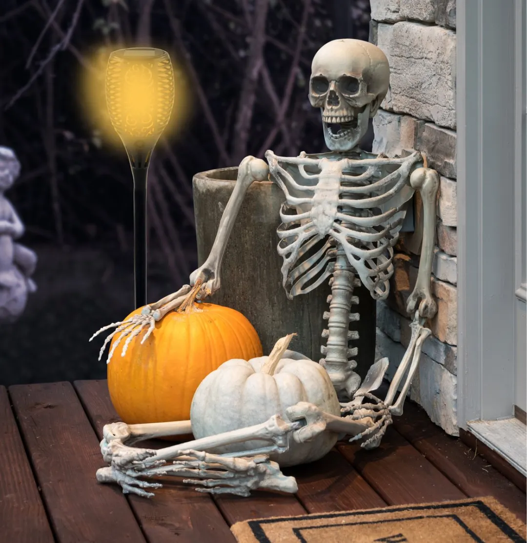 Lumineo Halloween Horror Solar LED Tuinfakkel 61cm - Zwart