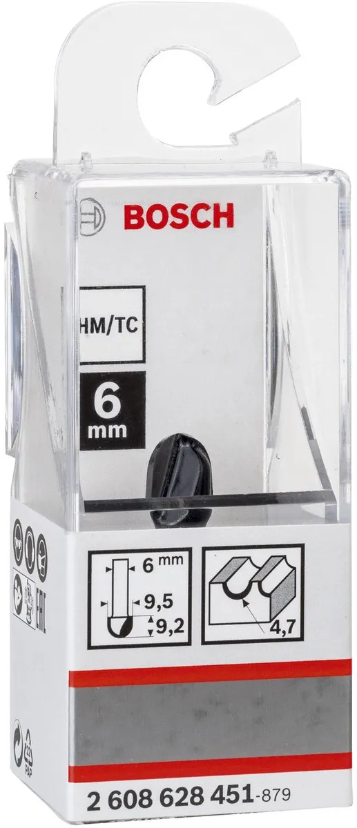Bosch Halfrond Profiel Frees Kogeldubbel 9.5x4.7x6mm - Hout