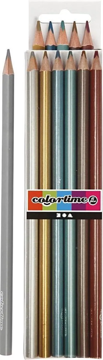 Colortime Metallic Kleurpotloden 6 Stuks - 3mm - Multicolor