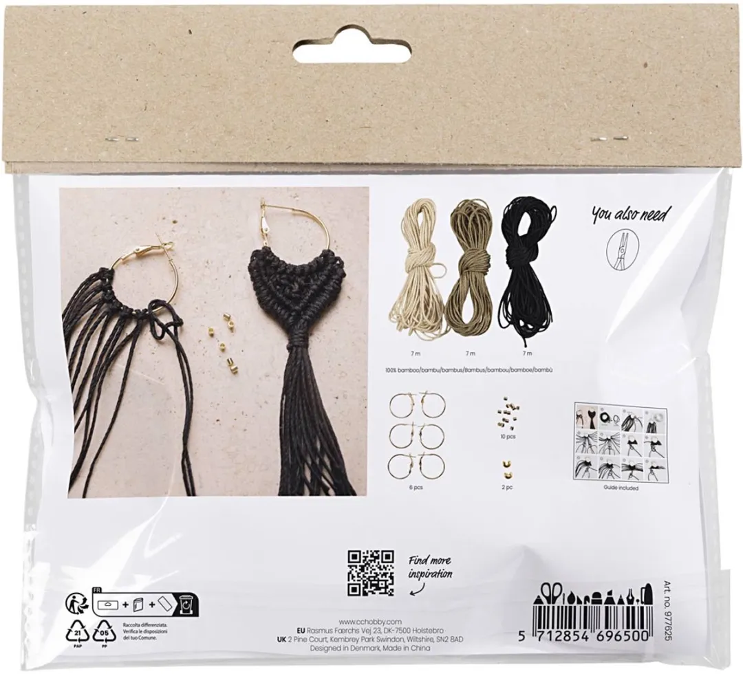 Creativ Company Mini Hobbyset Macramé Oorbellen - Multikleurig
