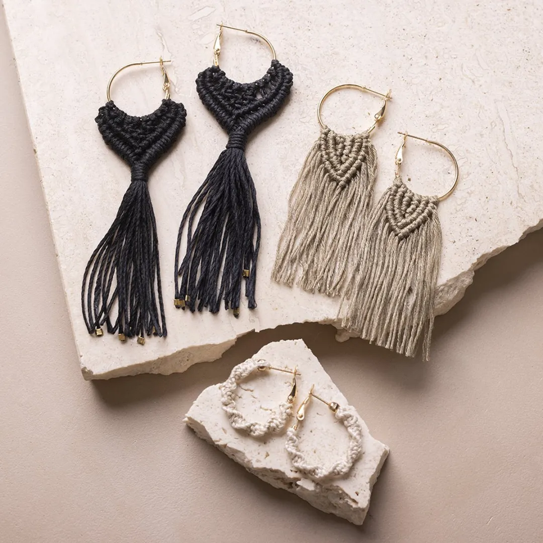 Creativ Company Mini Hobbyset Macramé Oorbellen - Multikleurig