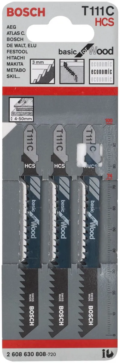 Bosch T 111 C Decoupeerzaagbladen Hout - 3 Stuks