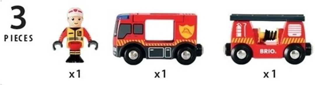 BRIO Brandweer Locomotief 33811 - Treinbaanonderdeel - Rood