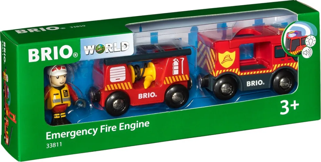 BRIO Brandweer Locomotief 33811 - Treinbaanonderdeel - Rood