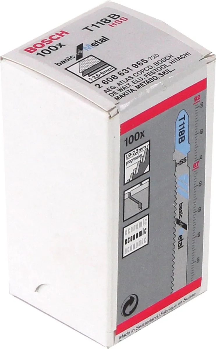 Bosch T 118 B Decoupeerzaagbladen Metaal - 100 Stuks