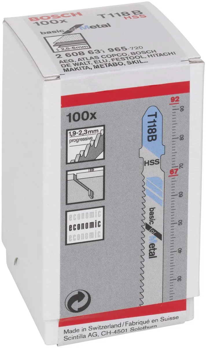 Bosch T 118 B Decoupeerzaagbladen Metaal - 100 Stuks