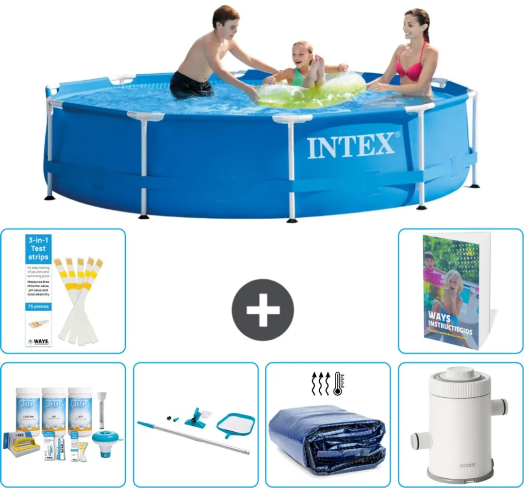 Intex 28200NP-Blauw Rond Frame Zwembad 305cm