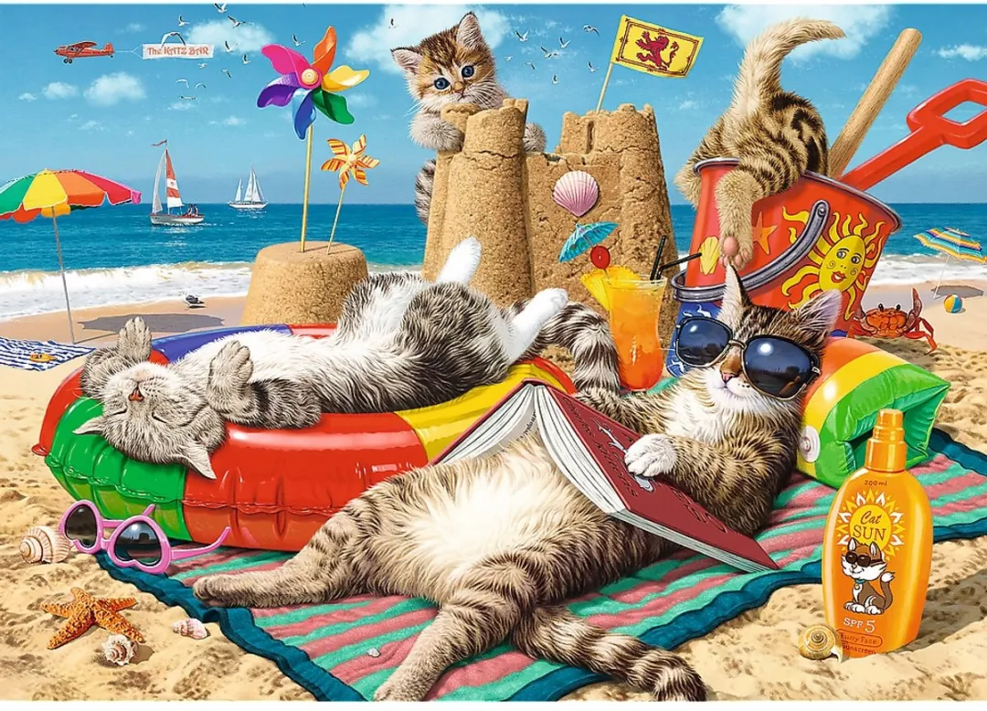 Trefl Hidden Shapes Katten Vakantie Puzzel 1000 Stuks - Multicolor