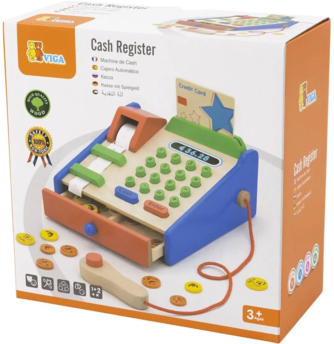 New Classic Toys Viga Kassa - Houten Speelgoedkassa
