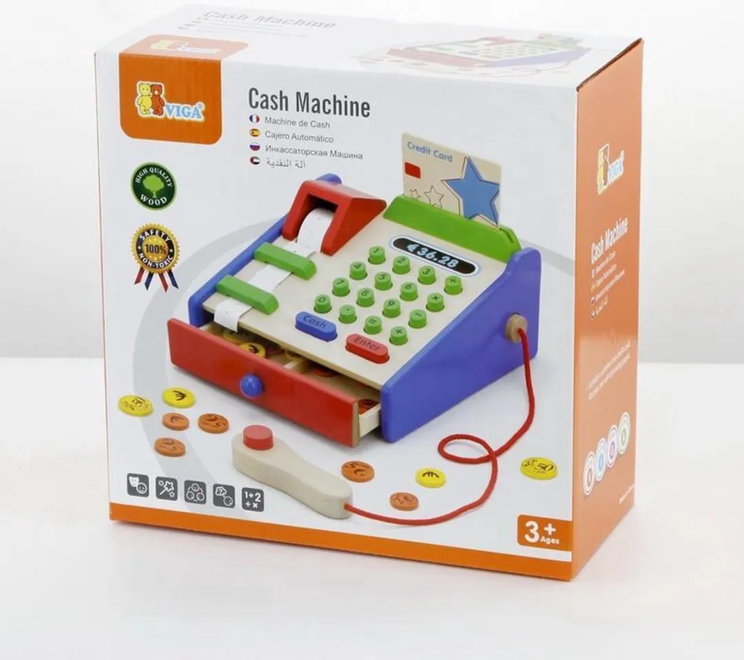 New Classic Toys Viga Kassa - Houten Speelgoedkassa