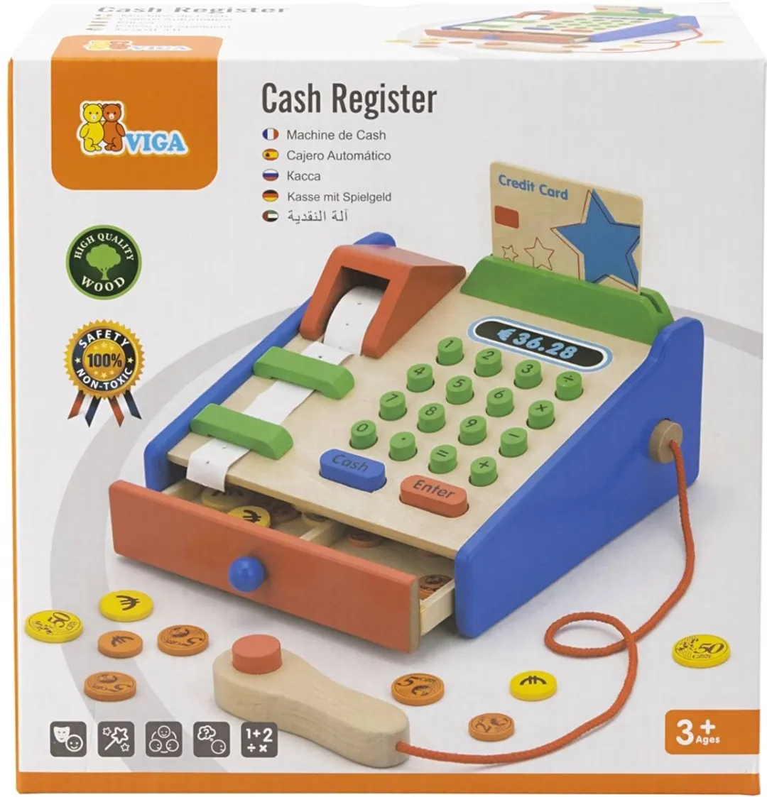 New Classic Toys Viga Kassa - Houten Speelgoedkassa