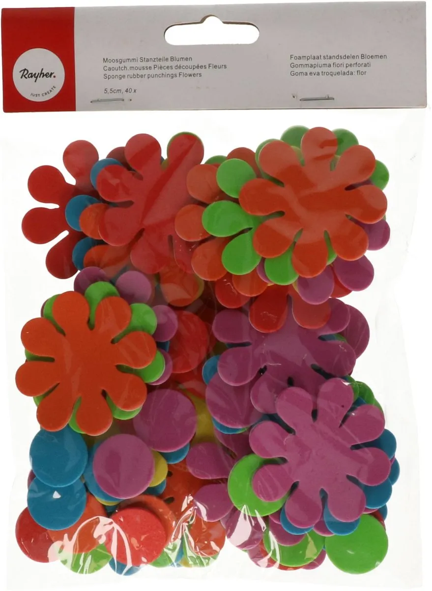 Rayher Plakbloemen Crepla - 40 Stuks - Multi