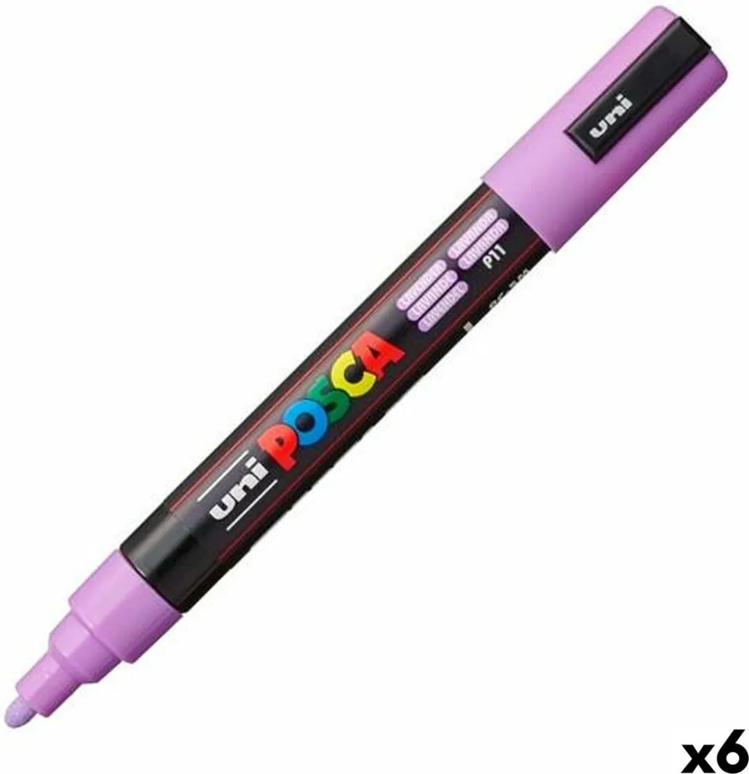 Posca PC-5M Markeerstift - Lavendel - 6 Stuks