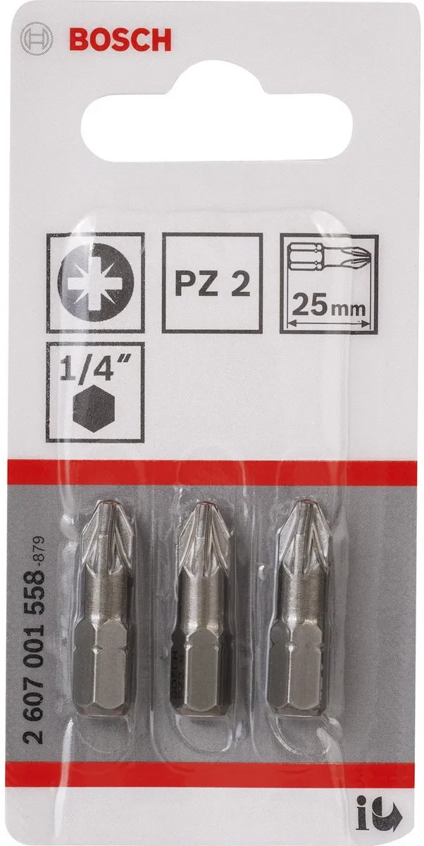 Bosch Bit PZ 2 Extra-hard 25mm - 3 Stuks