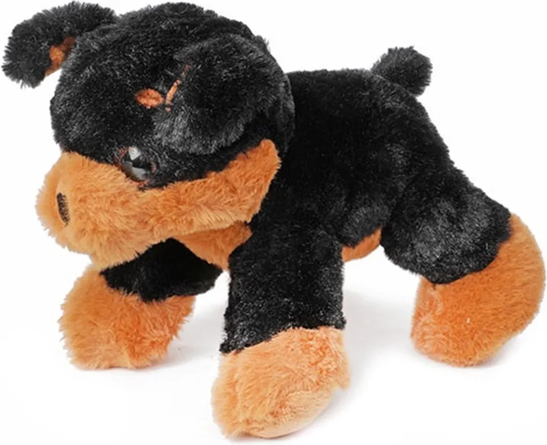 Toi-Toys Pluche Hond in Hondenhandtas - Wit/Bruin/Zwart