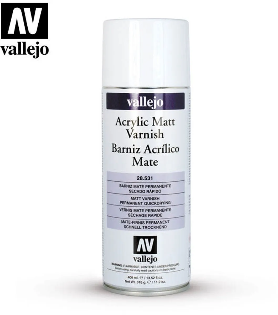 Vallejo Acrylic Matt Spray Varnish 400ml - Multi