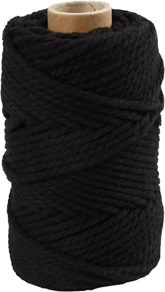 Creativ Company Macramékoord 4mm 55m - Zwart
