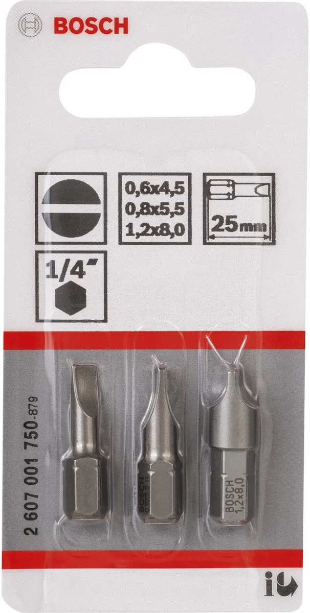 Bosch Bitset XH-TORS/GL0.6.0.8.1.2mm - 3 Stuks