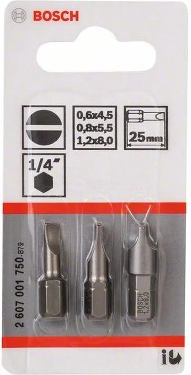 Bosch Bitset XH-TORS/GL0.6.0.8.1.2mm - 3 Stuks