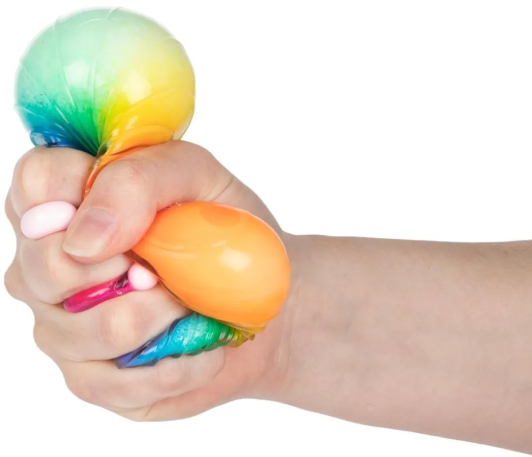 Toi-Toys Fun Textuurknijpbal Regenboog Ribbels 7cm