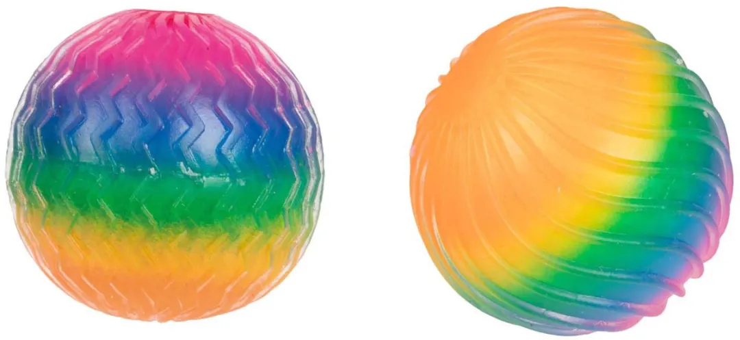 Toi-Toys Fun Textuurknijpbal Regenboog Ribbels 7cm