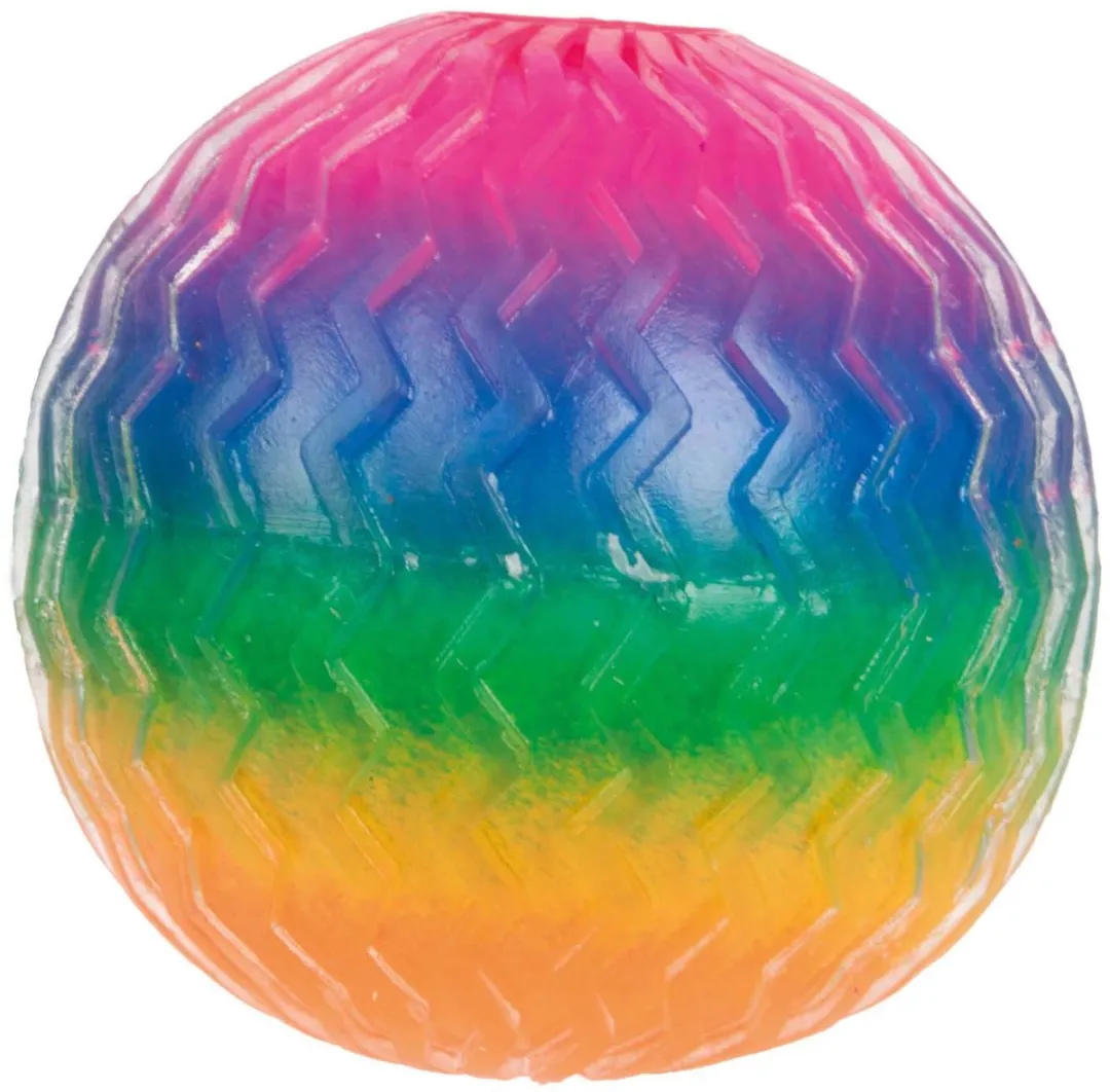 Toi-Toys Fun Textuurknijpbal Regenboog Ribbels 7cm