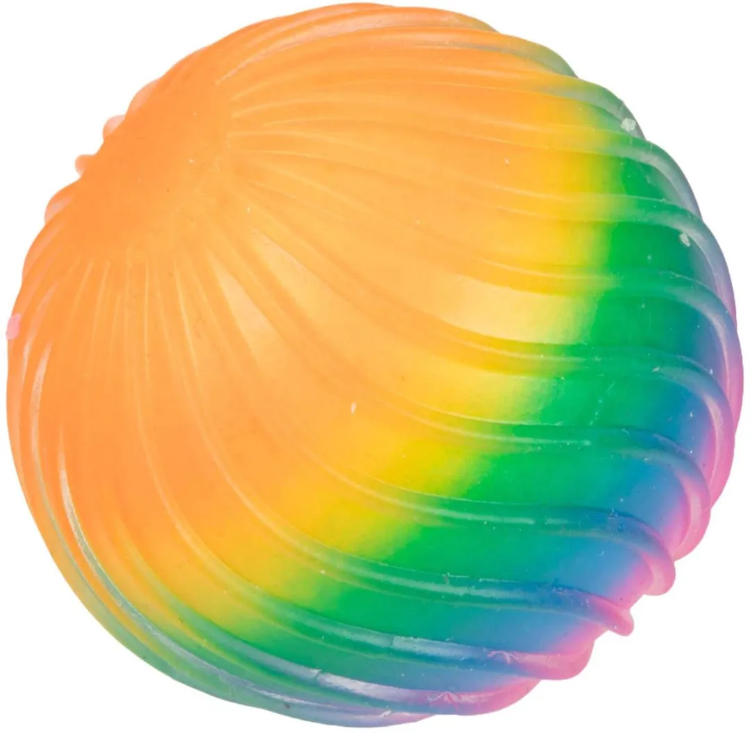 Toi-Toys Fun Textuurknijpbal Regenboog Ribbels 7cm