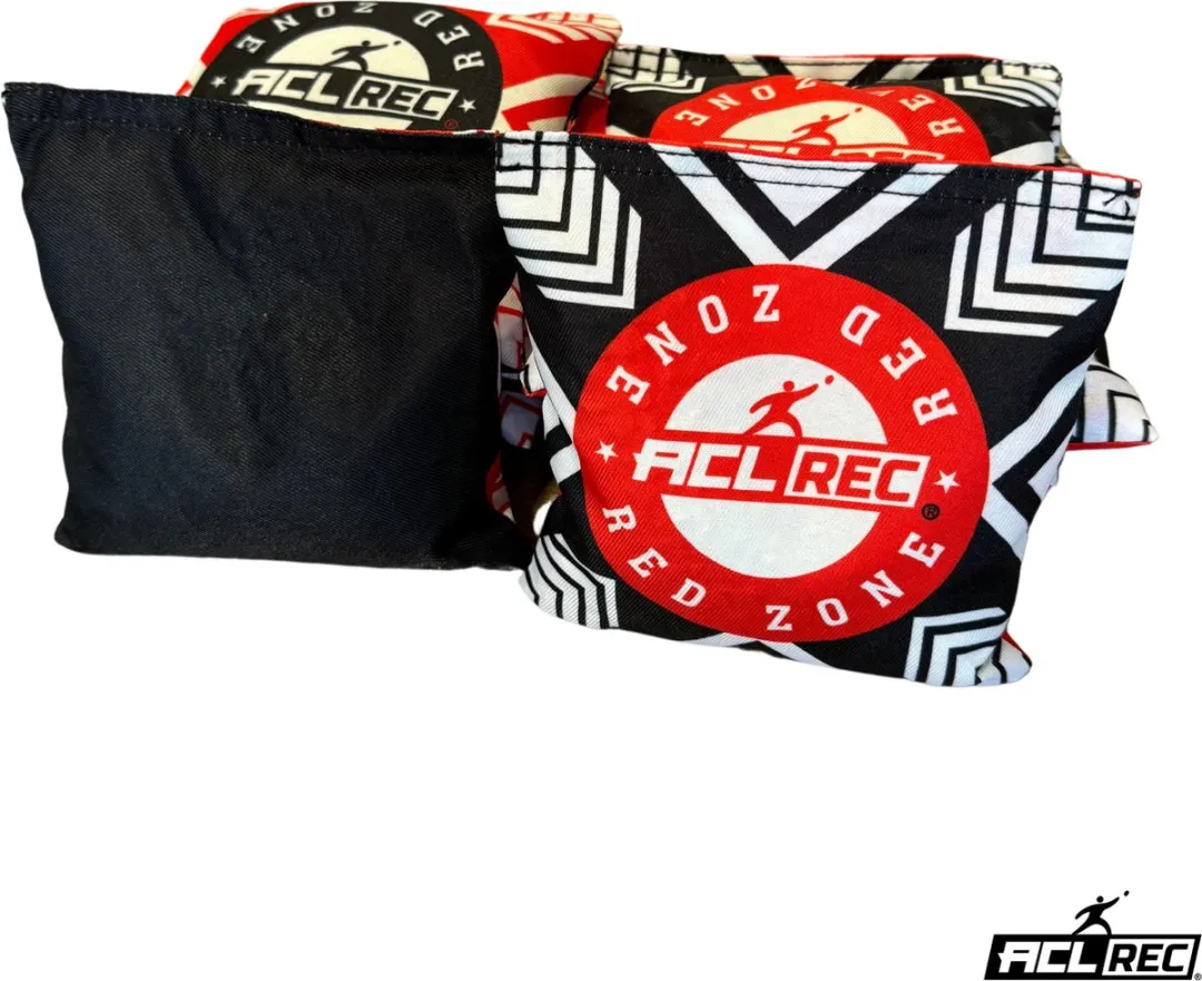 Wicked Wood Games RED ZONE Cornhole Bags 200010001 - 8 Stuks - 400gr Rood/Zwart