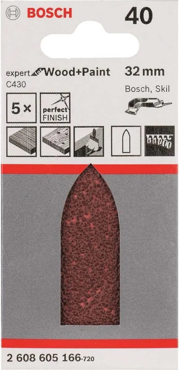 Bosch - 5-delige schuurbladenset 32 mm, 40