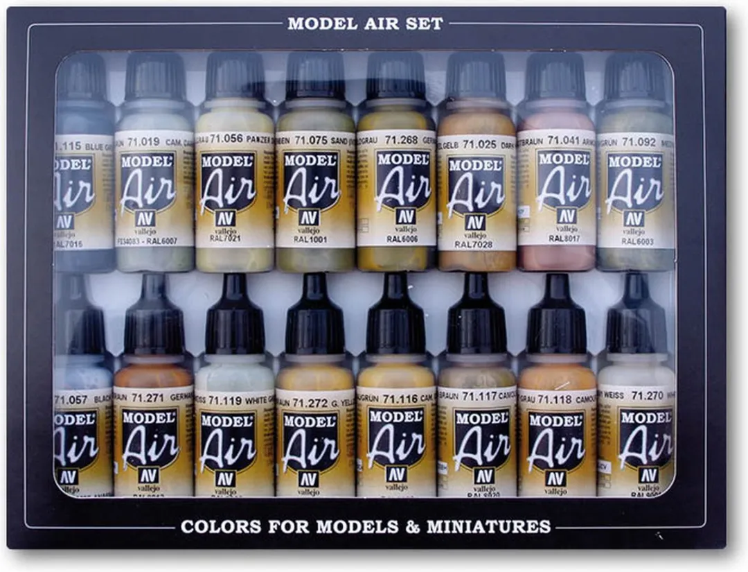 Vallejo Hobbyverf Acrylverf - 71208 German WWII Europe Africa - Model Air - Acryl Set Verf set - 16x 17 ml
