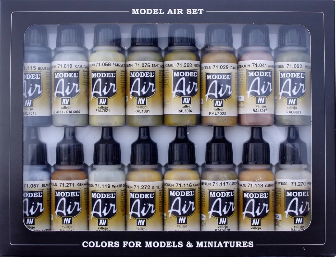 Vallejo Hobbyverf Acrylverf - 71208 German WWII Europe Africa - Model Air - Acryl Set Verf set - 16x 17 ml