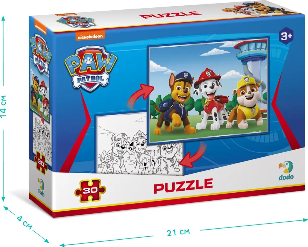 Dodo Toys Paw Patrol Puzzel 2in1 30 Stuks - 3+ Marshall & Rubble