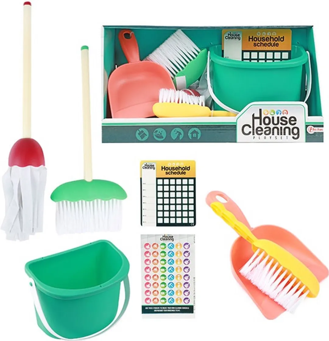 Toi-Toys Schoonmaakset Emmer/Bezem 7-delig - Multi
