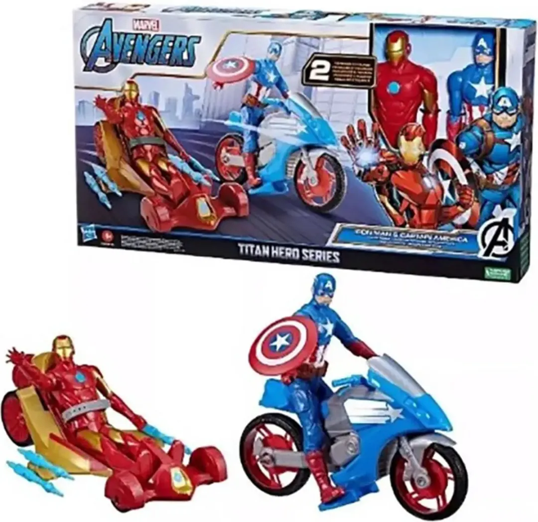 Hasbro Gaming Avengers Titan Hero Series Iron Man & Captain America F3532 - Multicolor