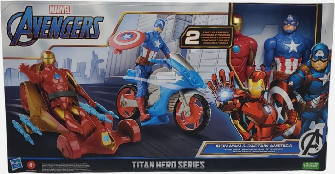 Hasbro Gaming Avengers Titan Hero Series Iron Man & Captain America F3532 - Multicolor
