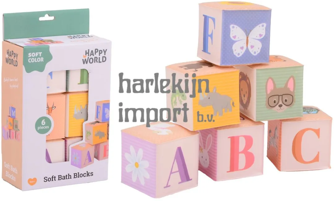 Johntoy Happy World Zachte Bad Blokken JT22290 - Multicolor