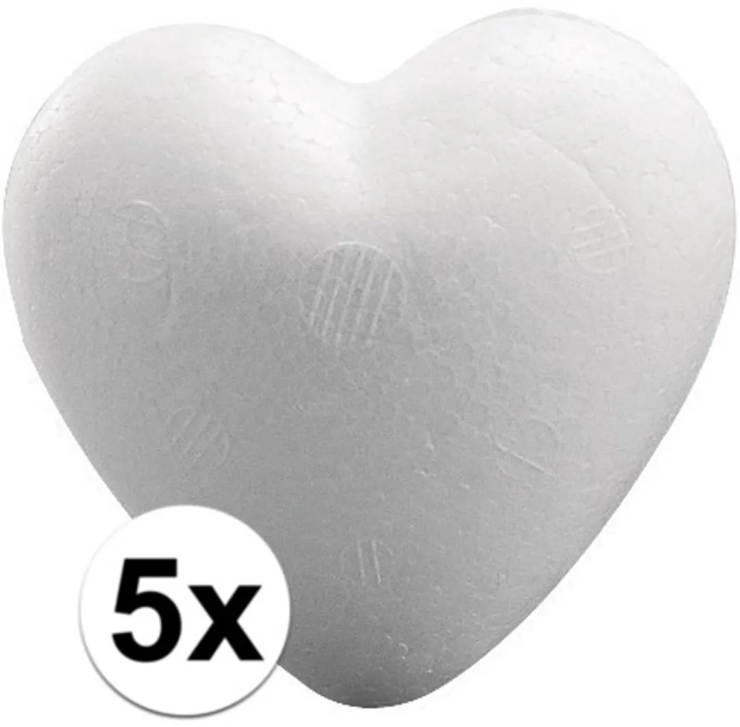 Rayher Piepschuim Hartjes 12cm - 5 Stuks Wit