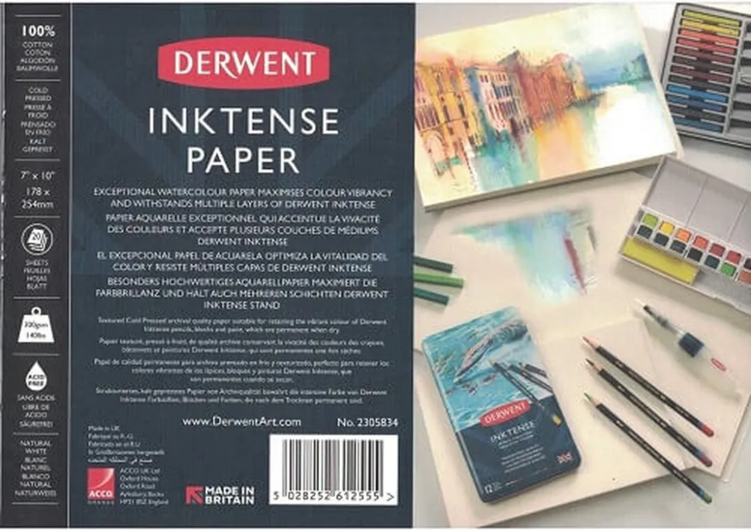 Derwent Inktense Papier Natuurlijk Wit 20 Stuks