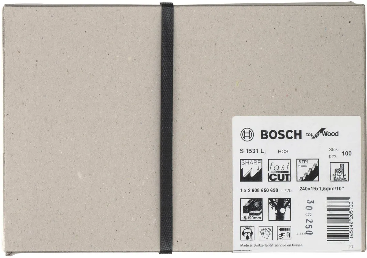 Bosch Reciprozaagblad S 1531 L Top for Wood - 100 Stuks