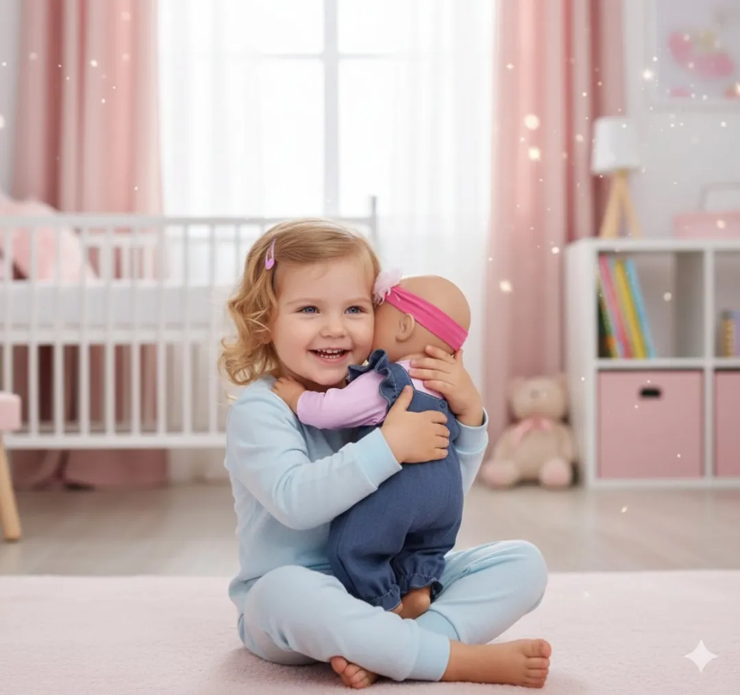 Happy U Kids Roze Spijker Jumpsuit 0456 - Babypop 42/43cm