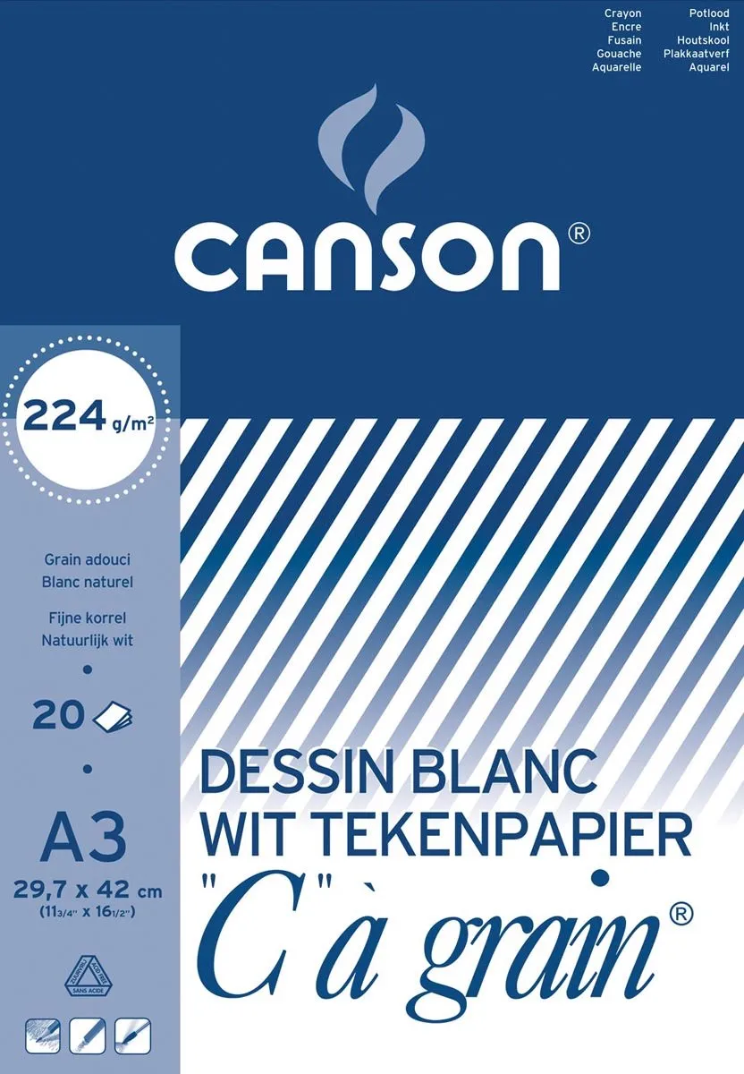 Canson Tekenblok C à Grain 224g A3