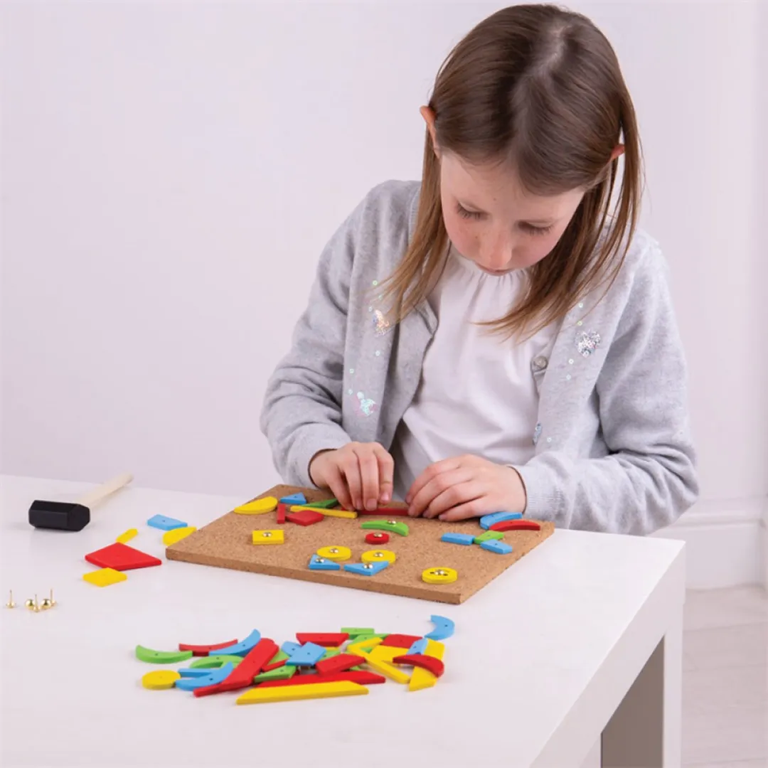 BIGJIGS Hamertje Tik Pin-a-shape - 2-delig - Multicolor